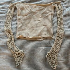 Zara Crochet Long Sleeve Top